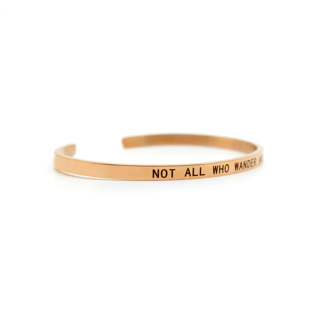 Not All Who Wander Are Lost Rose Gold Mantra Band - Joker & Witch