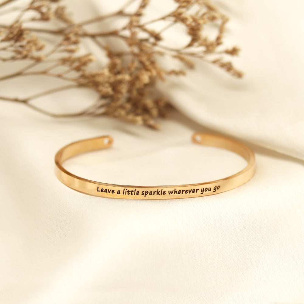 Leave A Little Sparkle Wherever You Go Rose Gold Mantra Band - Joker & Witch