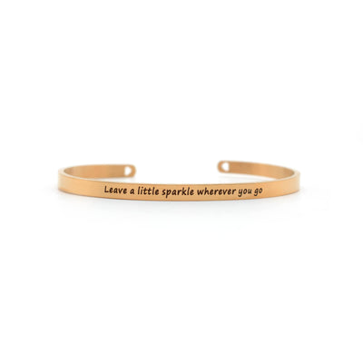 Leave A Little Sparkle Wherever You Go Rose Gold Mantra Band - Joker & Witch