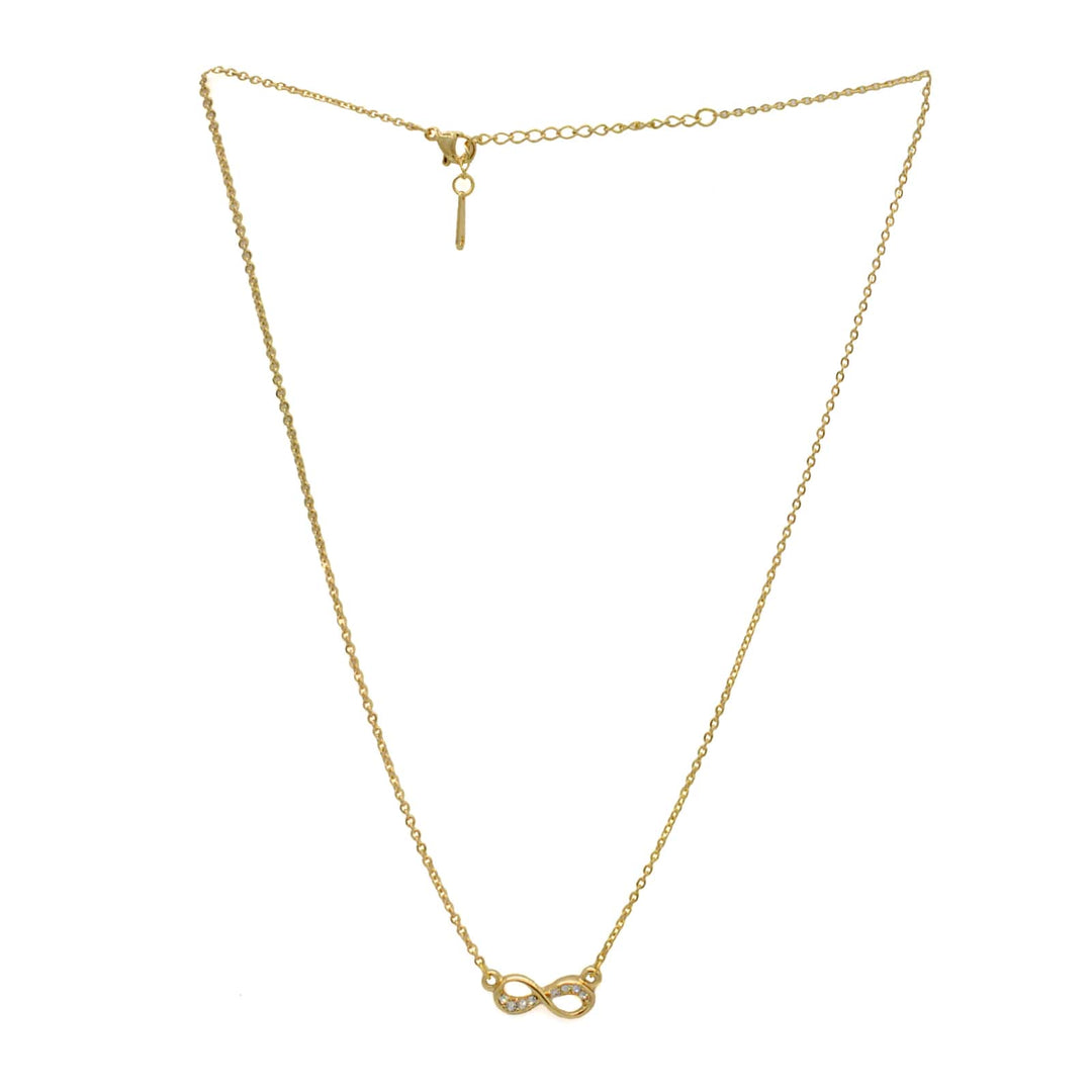 Rhinestones Studded Infinity Gold Necklace - Joker & Witch