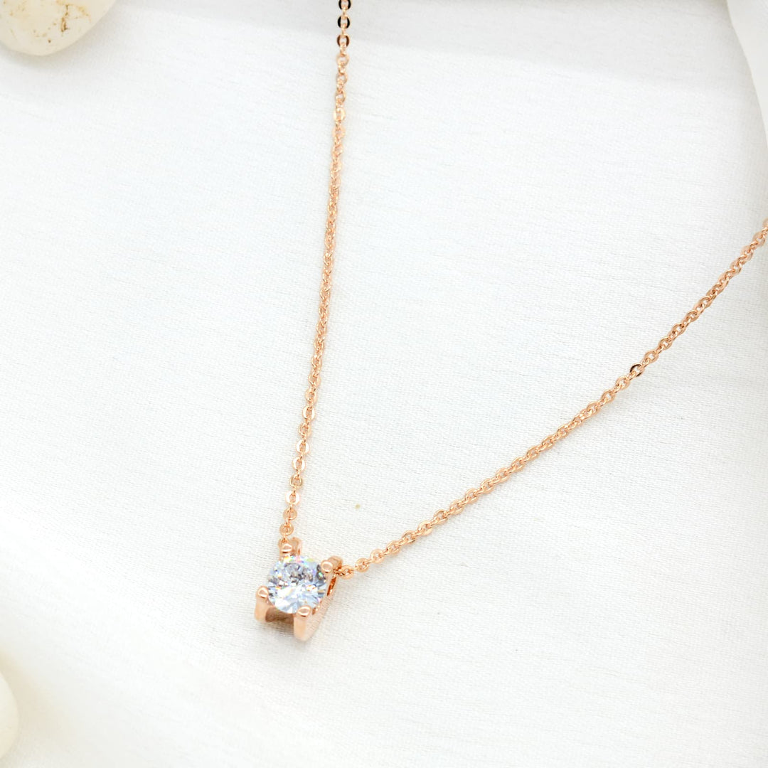 Elegant Rhinestone Charm Rosegold Necklace - Joker & Witch