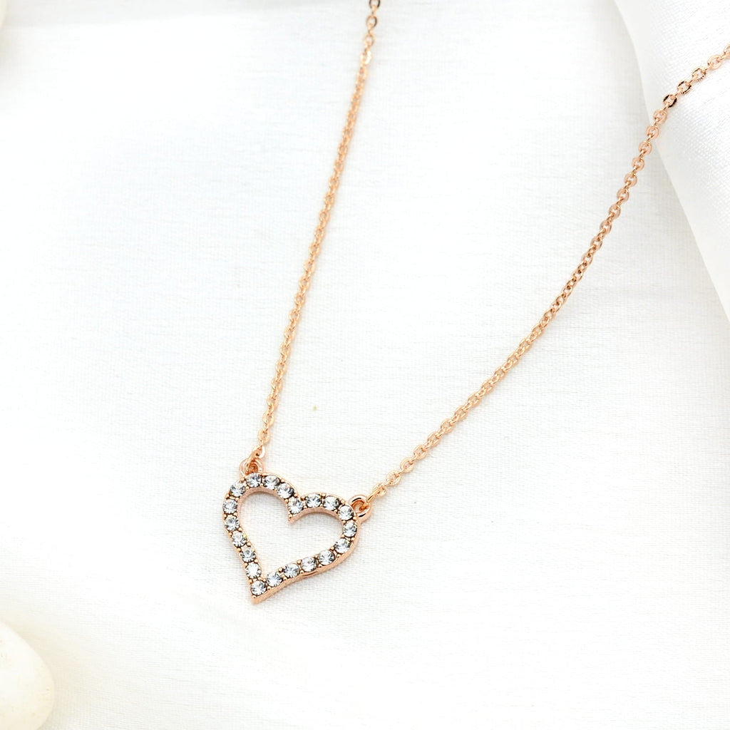 Elegant Heart Charm Rosegold Necklace