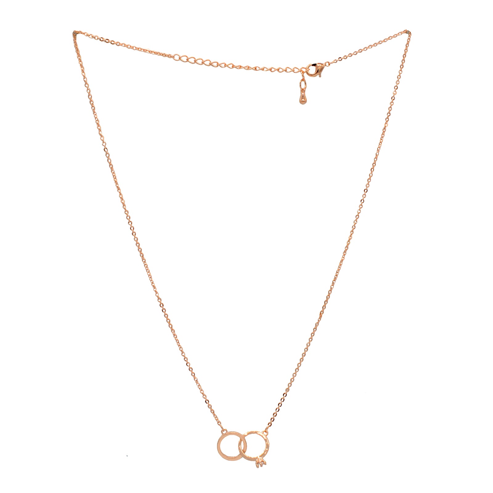 Rolled Rose Gold, Silver and Gold Circle Necklace - Hazey Designs