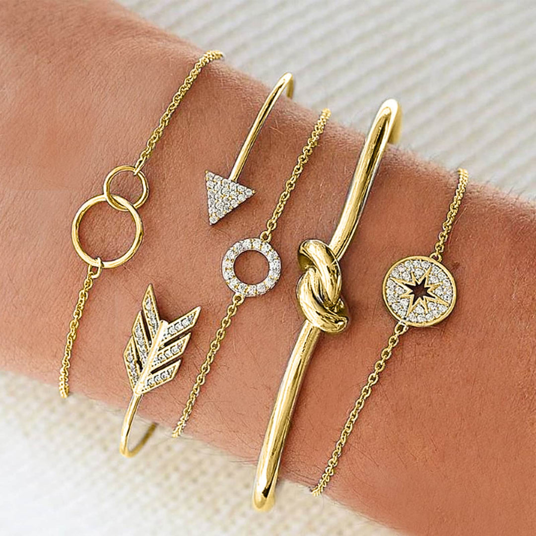 Nomadic Set Of 5 Gold Bracelets - Joker & Witch