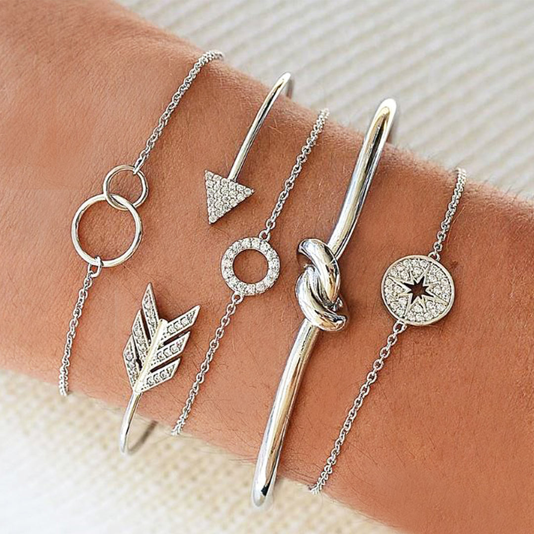 Nomadic Set Of 5 Silver Bracelets - Joker & Witch
