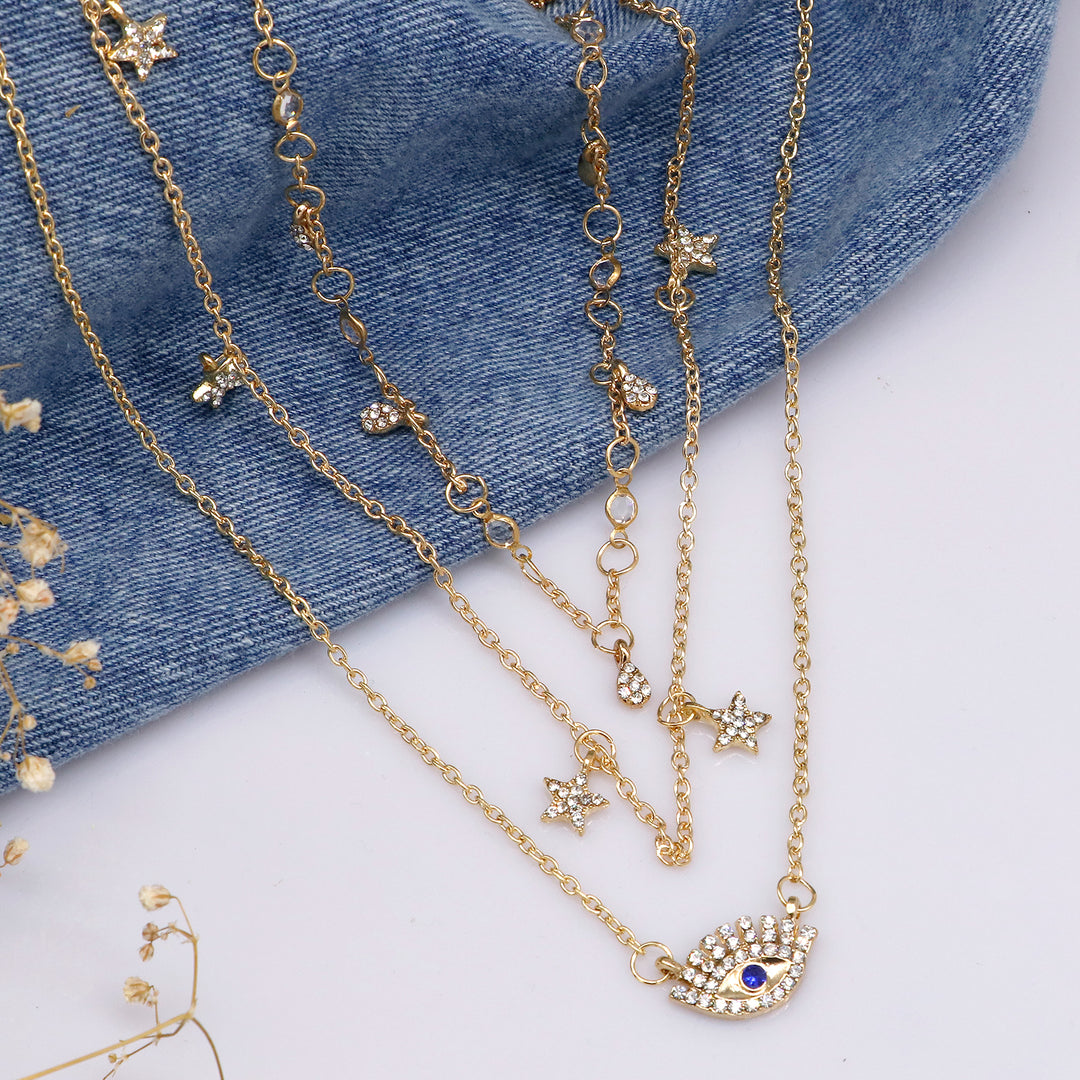 Bella Evil Eye Layered Necklace