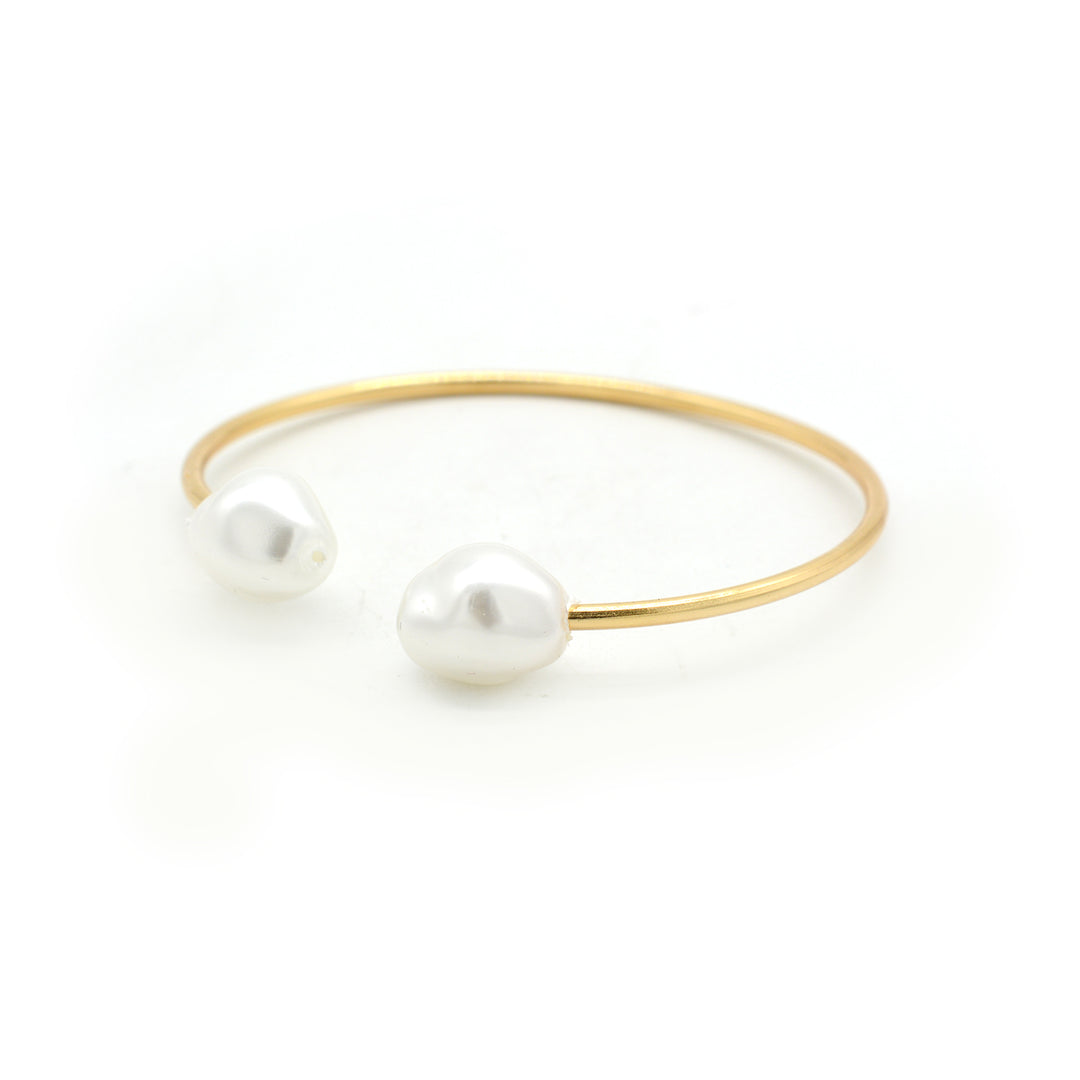 Twin Pearl Gold Bracelet