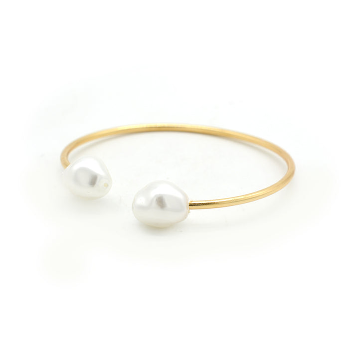 Twin Pearl Gold Bracelet