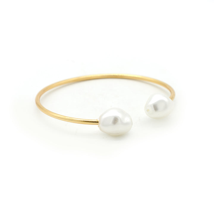 Twin Pearl Gold Bracelet