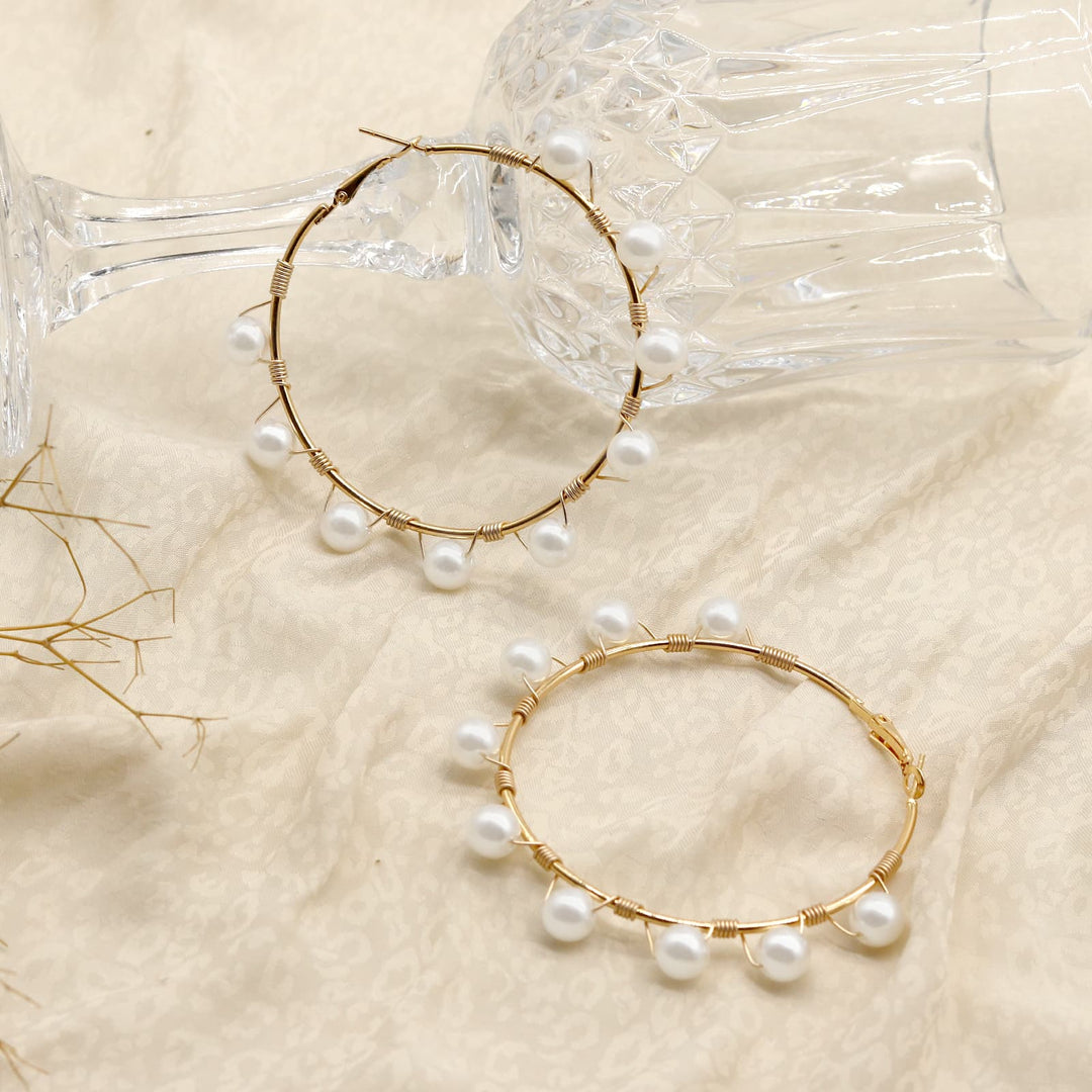 Glam Pearls Hoop Earrings - Joker & Witch