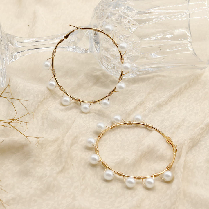 Glam Pearls Hoop Earrings - Joker & Witch