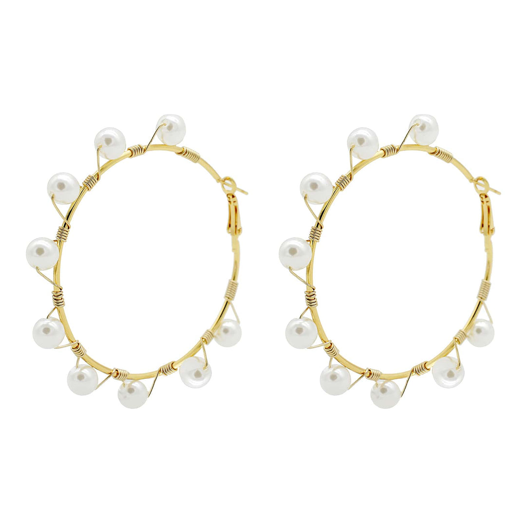 Glam Pearls Hoop Earrings - Joker & Witch