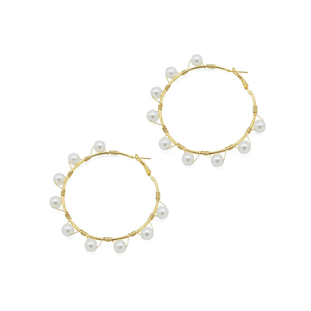 Glam Pearls Hoop Earrings - Joker & Witch