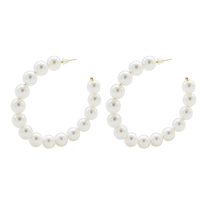 Glitzy Pearls Hoop Earrings