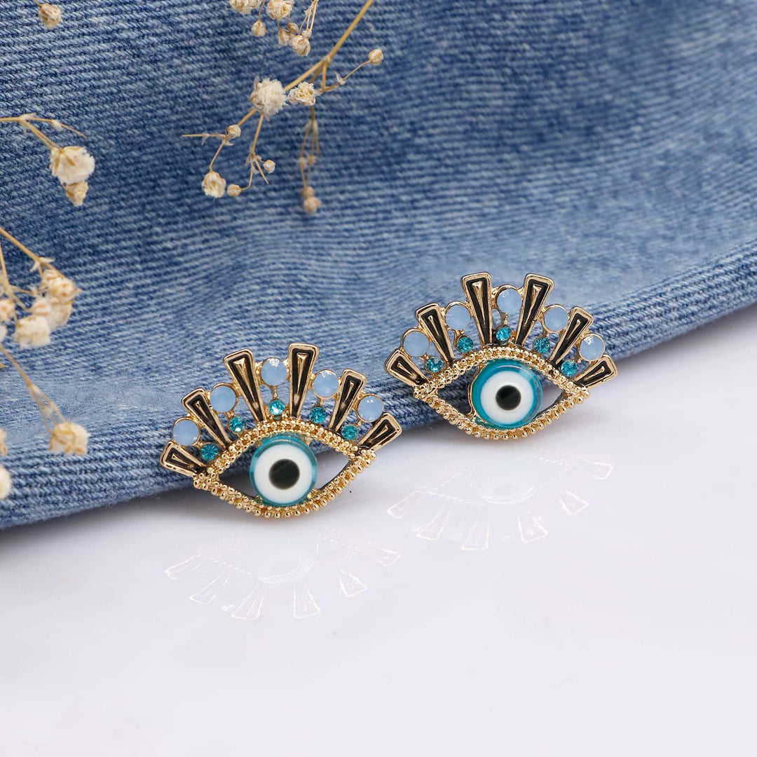 Quinn Evil Eye Gold Earrings - Joker & Witch