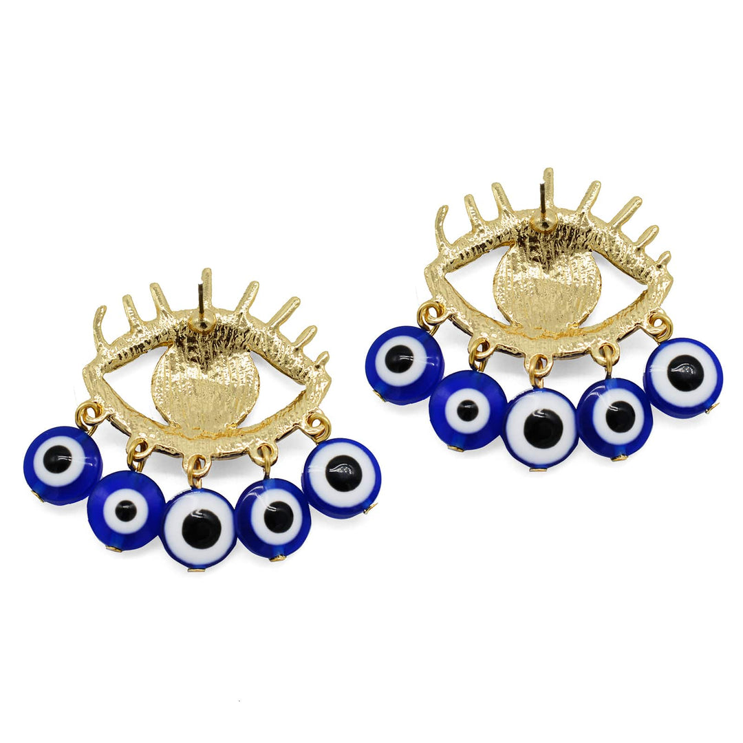 Aria Evil Eye Gold Earrings - Joker & Witch