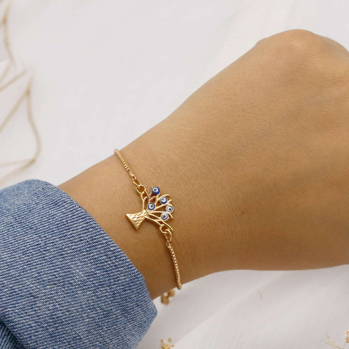 Esa Evil Eye Gold Bracelet - Joker & Witch