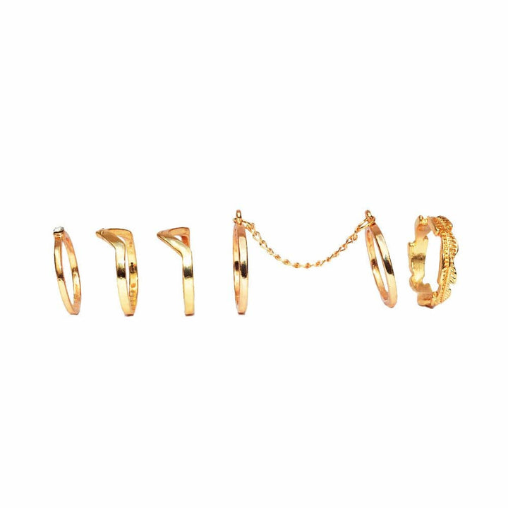 Elegant Gold Midi Rings - Joker & Witch