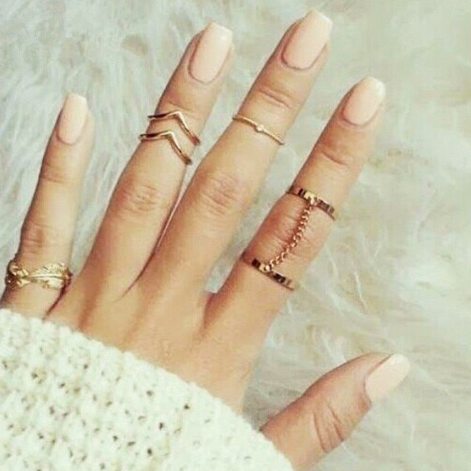 Elegant Gold Midi Rings - Joker & Witch