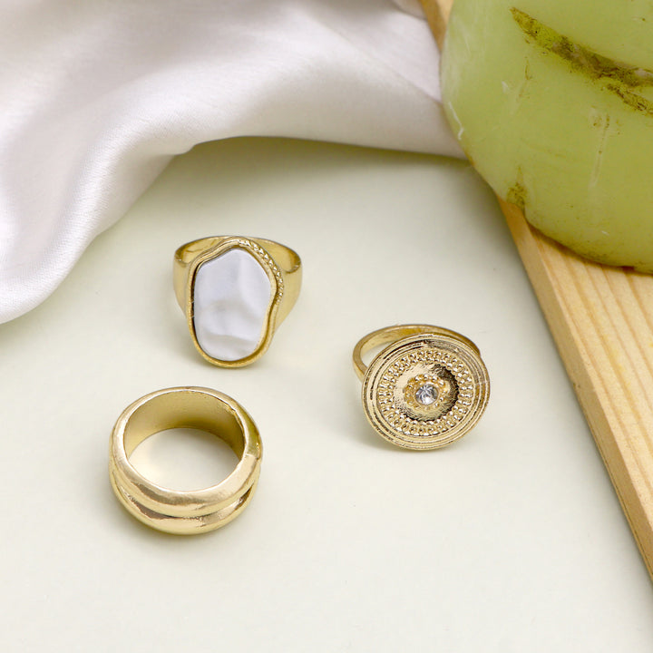 Pitti Pisa Gold Set of 3 Gold Rings