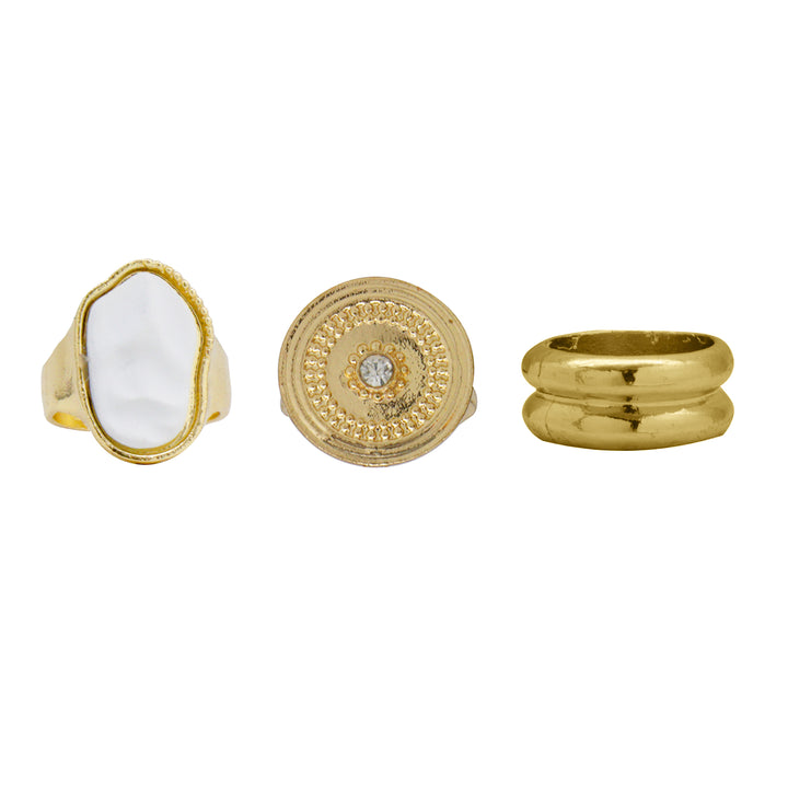 Pitti Pisa Gold Set of 3 Gold Rings