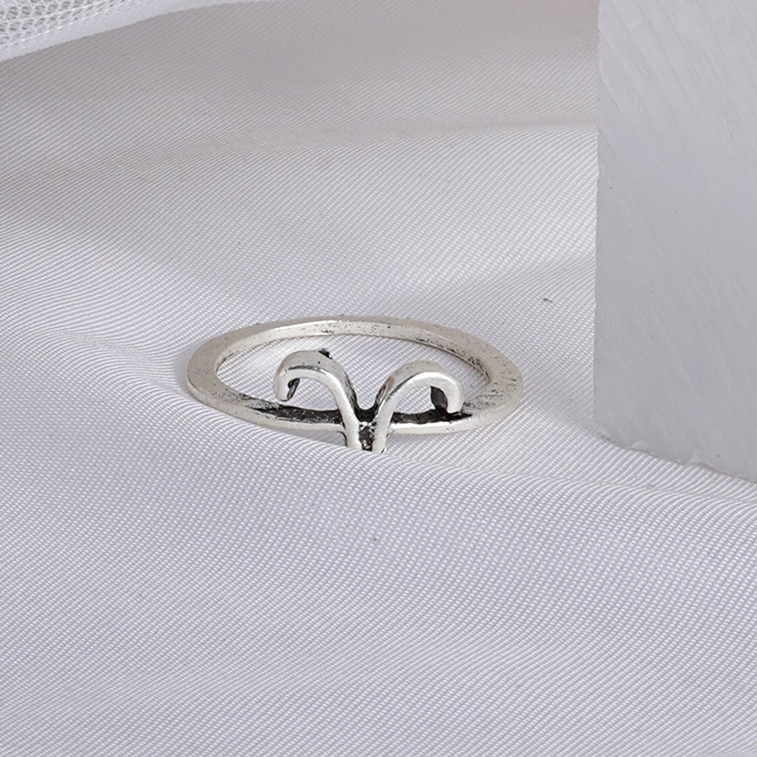 Aries Zodiac Silver Ring