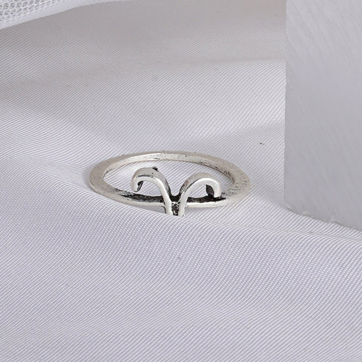 Aries Zodiac Silver Ring