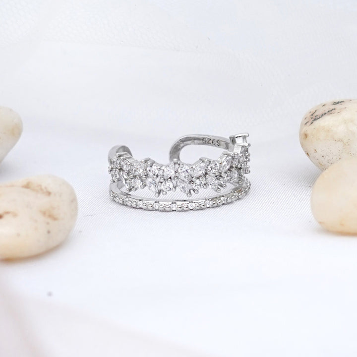 Amour Rhinestones Silver Ring