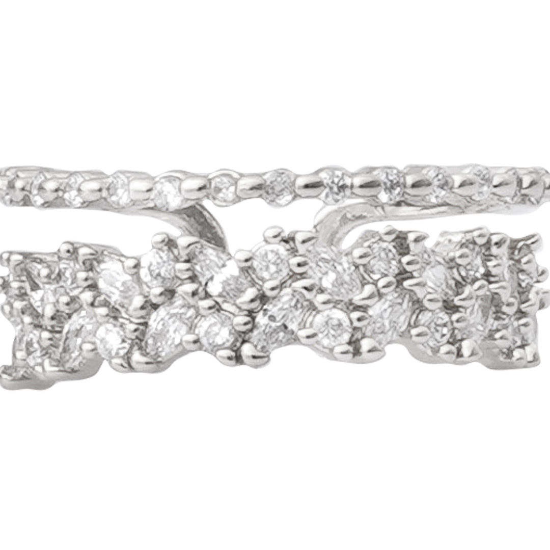 Amour Rhinestones Silver Ring