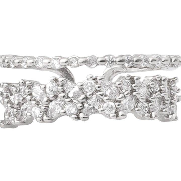 Amour Rhinestones Silver Ring