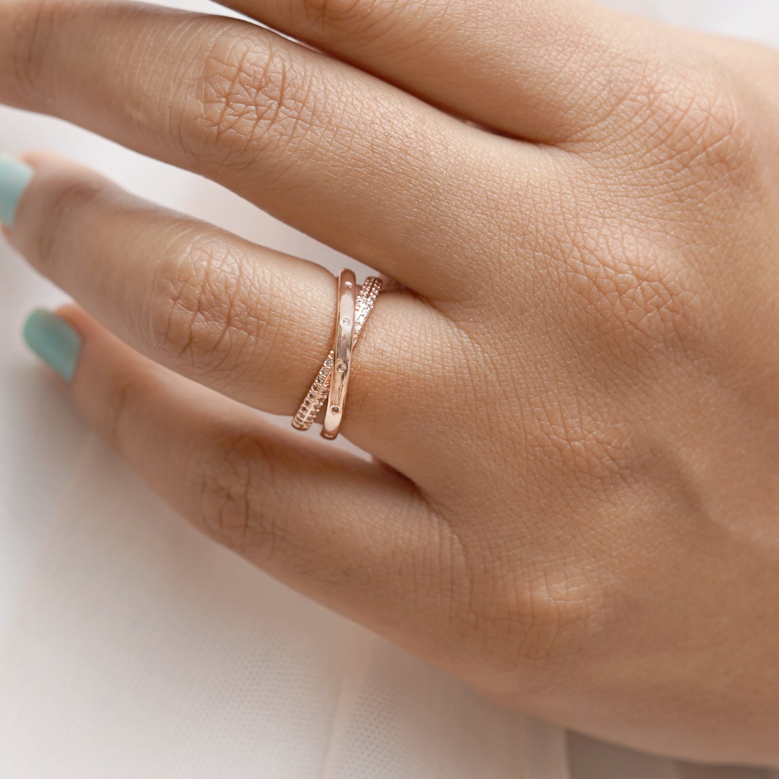 Shop Joker & Witch Rose Gold Rhinestone Ring Online for Women