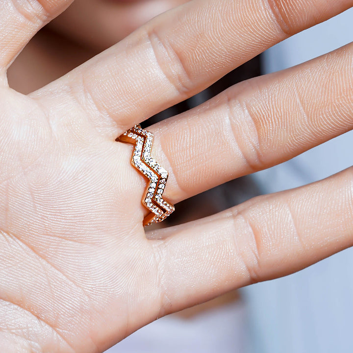 Chevron Dainty Gold Ring