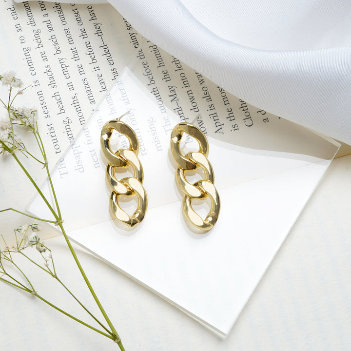 Gold Chunky Chain Link Earrings