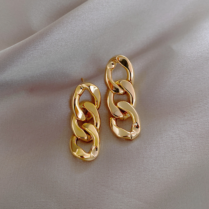 Gold Chunky Chain Link Earrings
