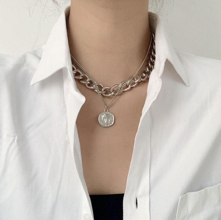 Nodo Chain Link Silver Layered Necklace
