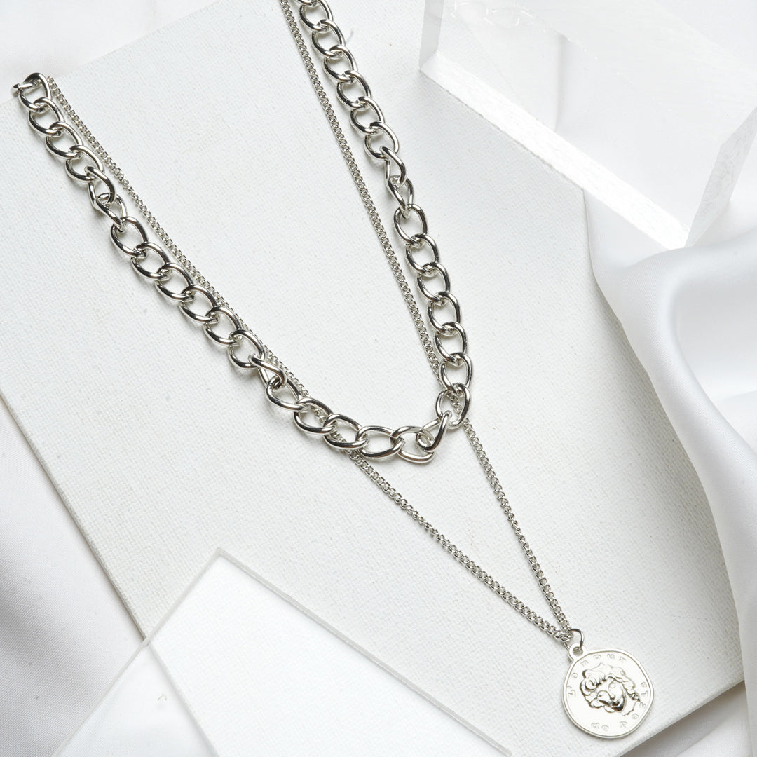 Nodo Chain Link Silver Layered Necklace