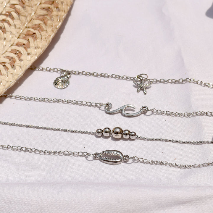 Take me to the beach Silver Anklet