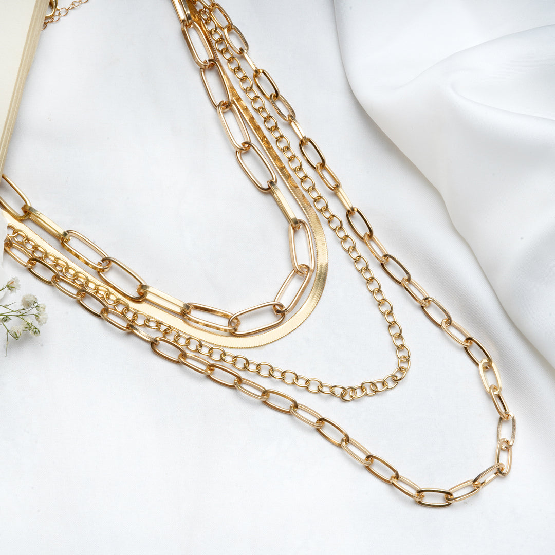 Luna Multi Layered Link Chain Necklace