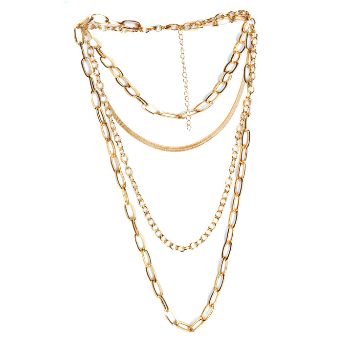 Luna Multi Layered Link Chain Necklace