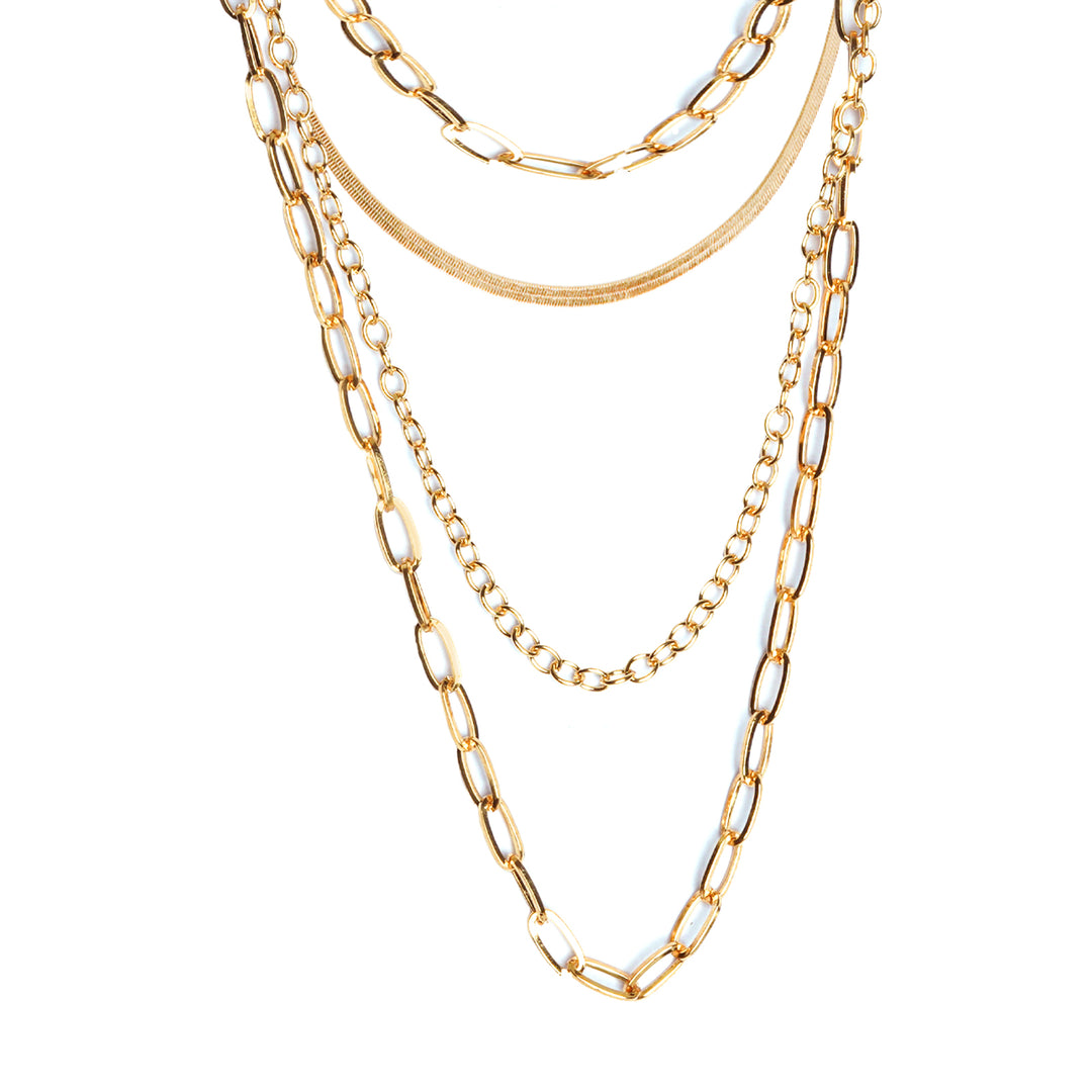 Luna Multi Layered Link Chain Necklace