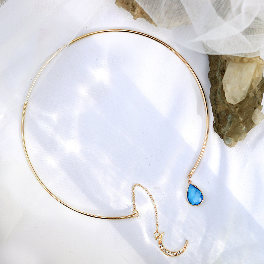 Mystic Moon Charm Gold Necklace