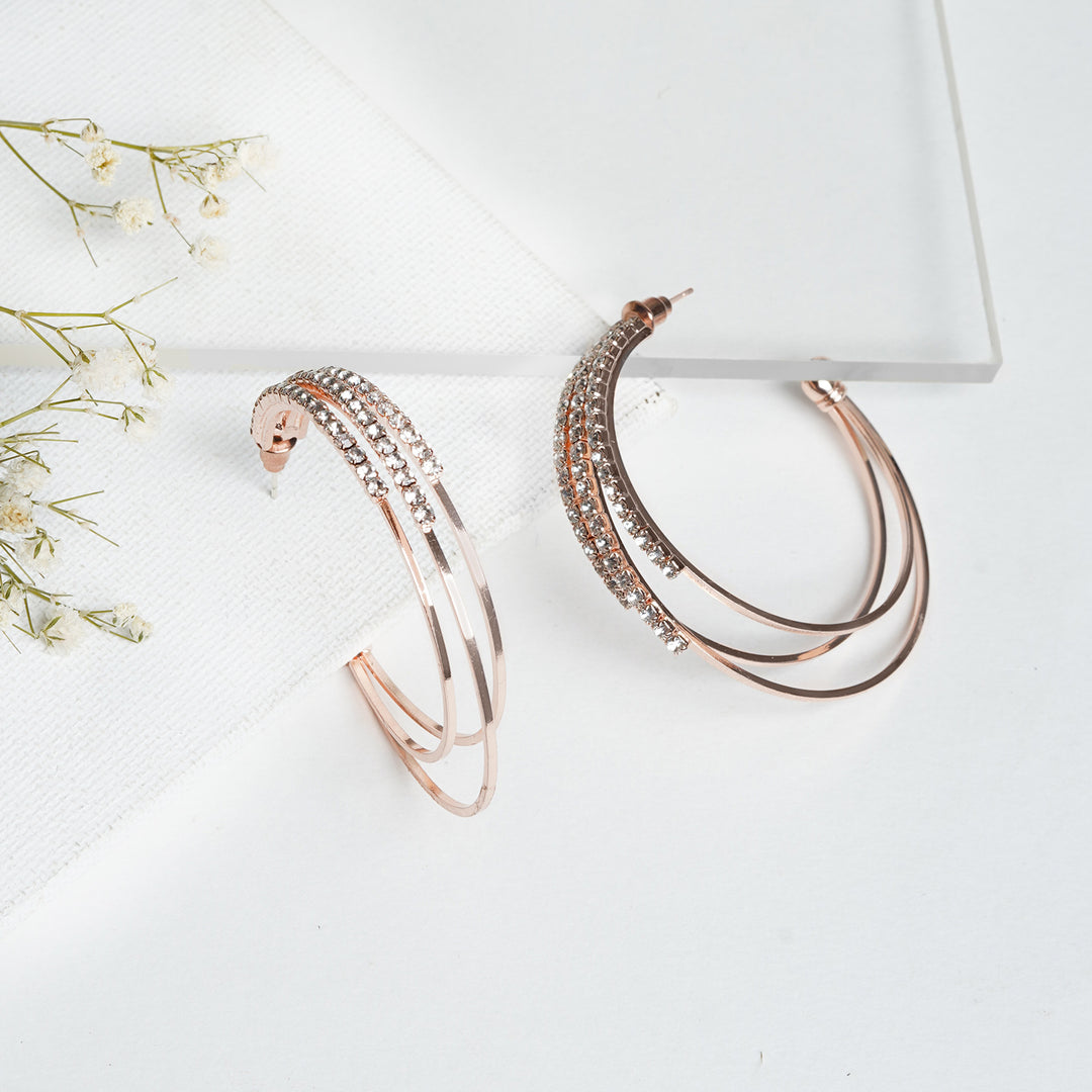 Saturday Night Rose Gold Hoops