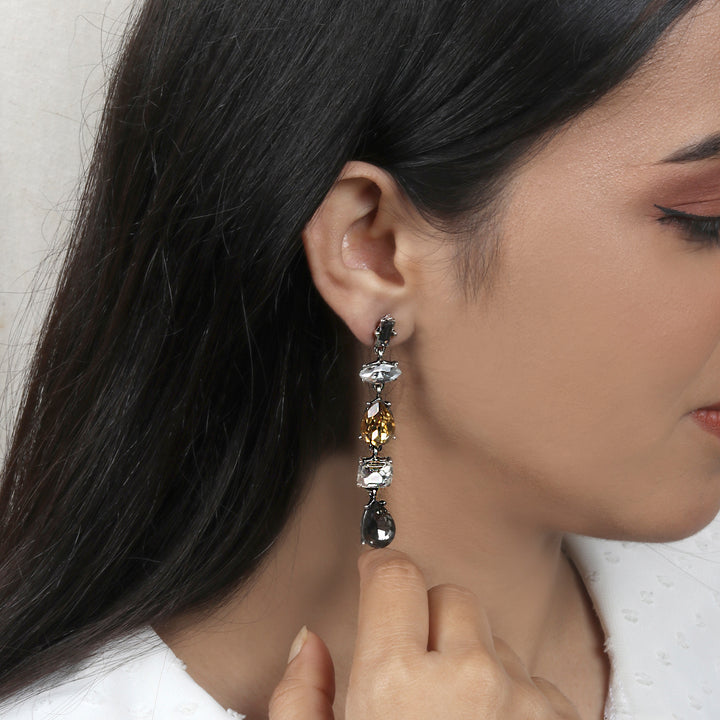 Lucent Multi-color Crystal Drop Earrings