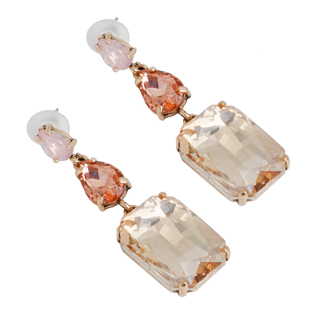 Dazed Bling Drop Peach Earrings