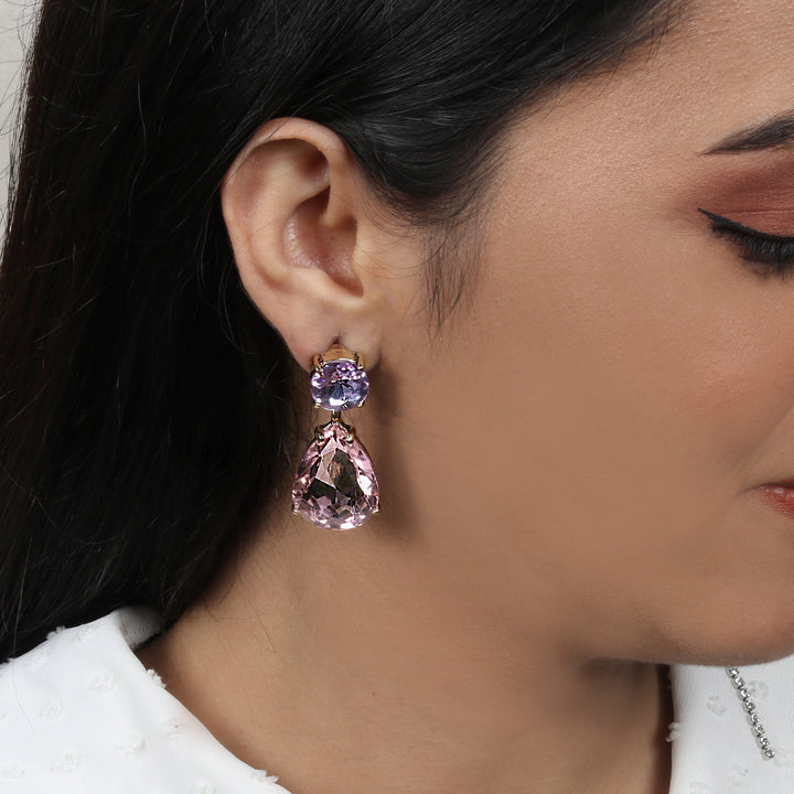 Glam Up Pink Drop Earrings
