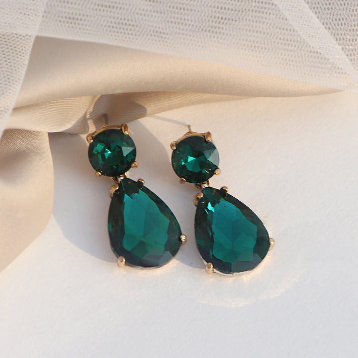 Glam Up Green Drop Earrings
