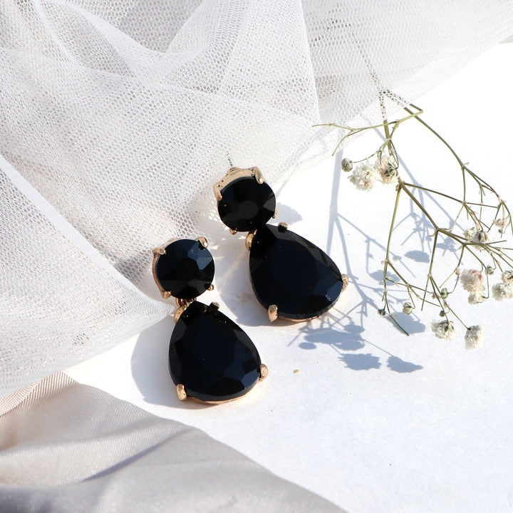 Glam Up Black Drop Earrings