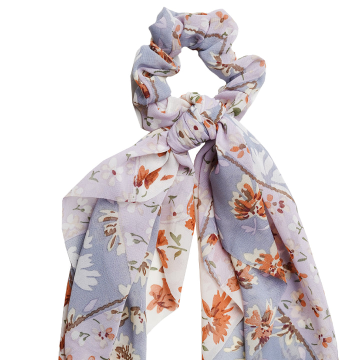 Floral Love Scarf Detail Lavender Scrunchie