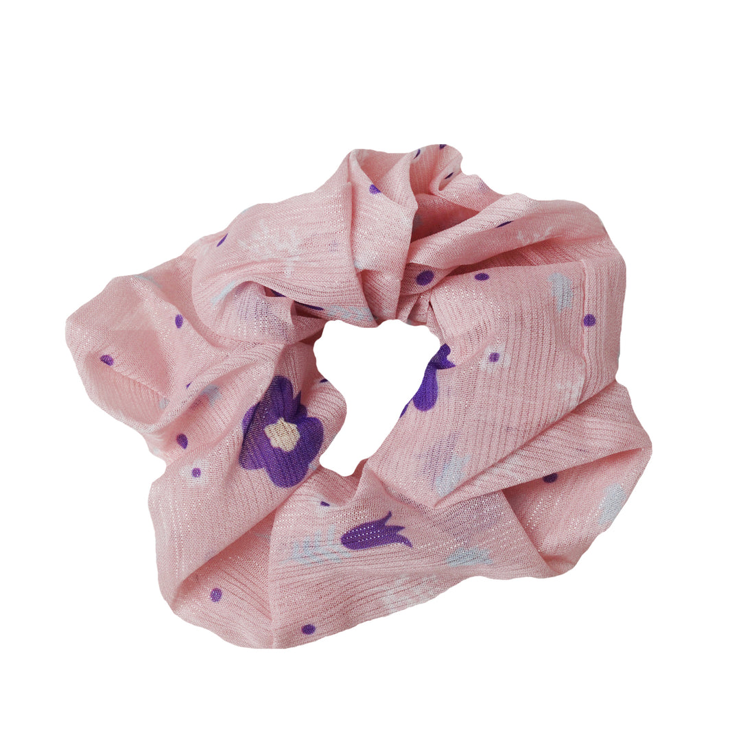 Beso Chiffon Peach Scrunchie