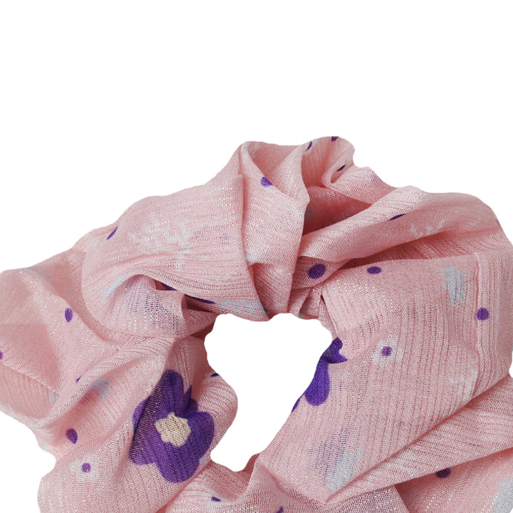 Beso Chiffon Peach Scrunchie